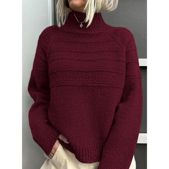Women's Turtleneck Sweaters 2025 Fall Chunky Knit Pullover Long Sleeve Jumper To - Picture 2 of 6